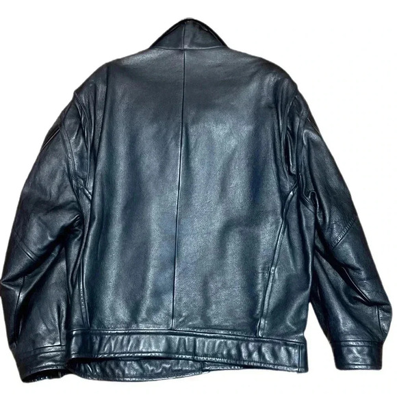 Collector Nothing Else is Pepsi black full zipper oversized leather jacket L&XL - Picture 3 of 5